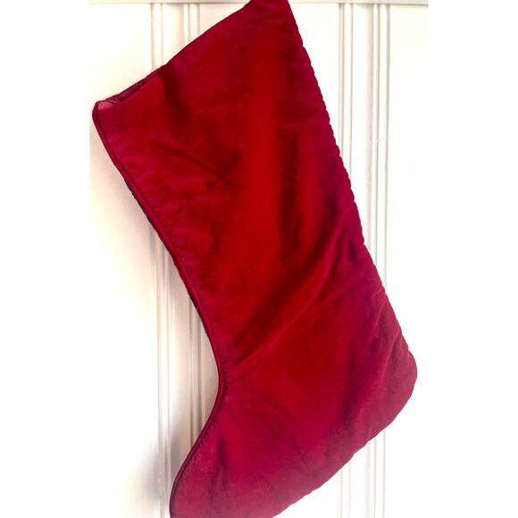 Handmade Needlepoint Holiday Stocking with Dog Motif Classic Tapestry Look - Picture 3 of 4